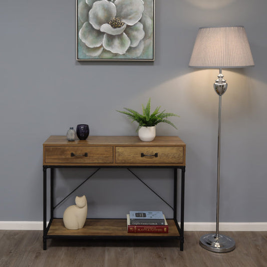 Giona Polished Chrome & Grey Floor Lamp