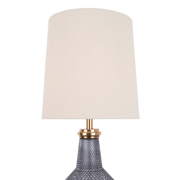 Lia Antique Brass & Smoked Glass Table Lamp
