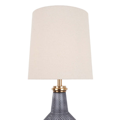 Lia Antique Brass & Smoked Glass Table Lamp
