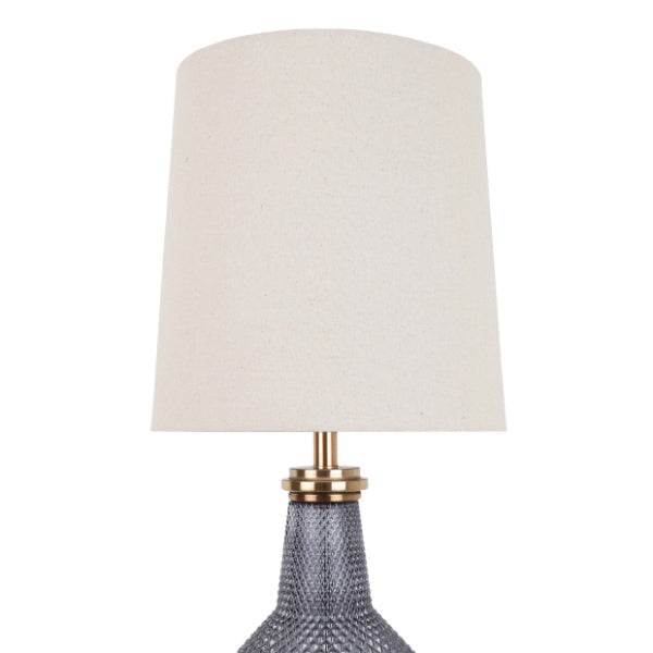 Lia Antique Brass & Smoked Glass Table Lamp