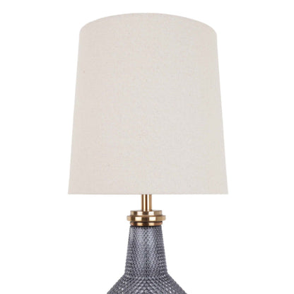 Lia Antique Brass & Smoked Glass Table Lamp