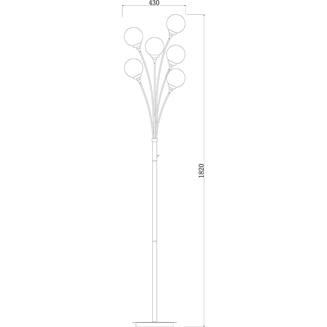 Bungo Polish Chrome Floor Lamp