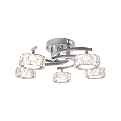 Dilan 5-Light Polished Chrome LED Semi-Flush Ceiling Light