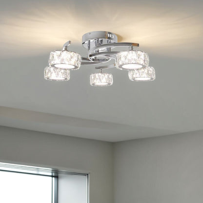 Dilan 5-Light Polished Chrome LED Semi-Flush Ceiling Light