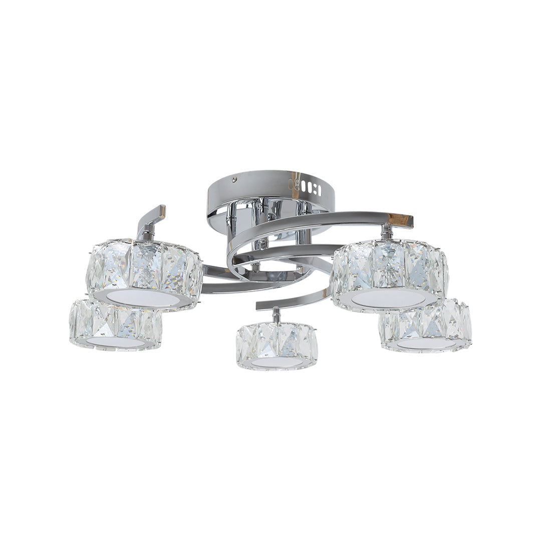 Dilan 5-Light Polished Chrome LED Semi-Flush Ceiling Light