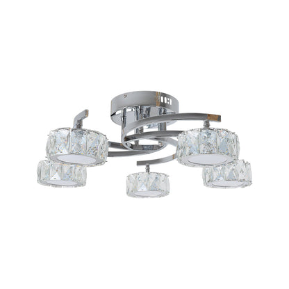 Dilan 5-Light Polished Chrome LED Semi-Flush Ceiling Light