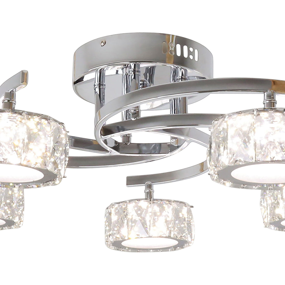 Dilan 5-Light Polished Chrome LED Semi-Flush Ceiling Light