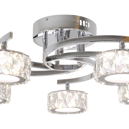 Dilan 5-Light Polished Chrome LED Semi-Flush Ceiling Light