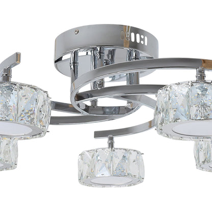 Dilan 5-Light Polished Chrome LED Semi-Flush Ceiling Light