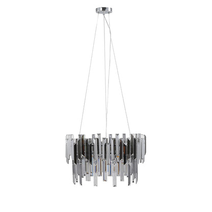 Onega 3 Light Chrome & Smoked Glass Pendant Ceiling Light