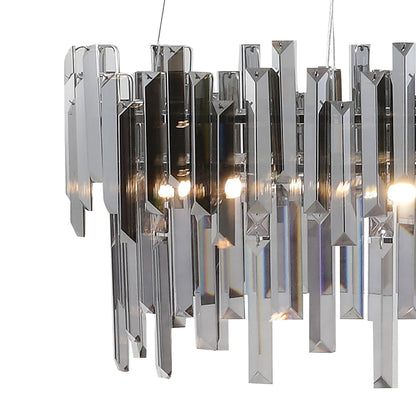 Onega 3 Light Chrome & Smoked Glass Pendant Ceiling Light