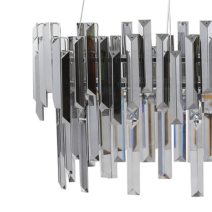 Onega 3 Light Chrome & Smoked Glass Pendant Ceiling Light