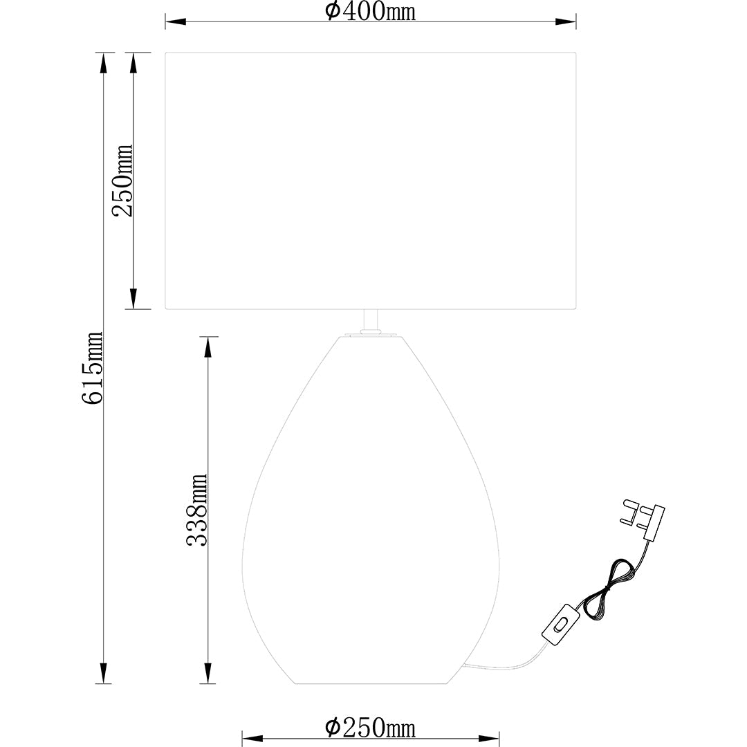 Waltham Smoked Glass Table Lamp