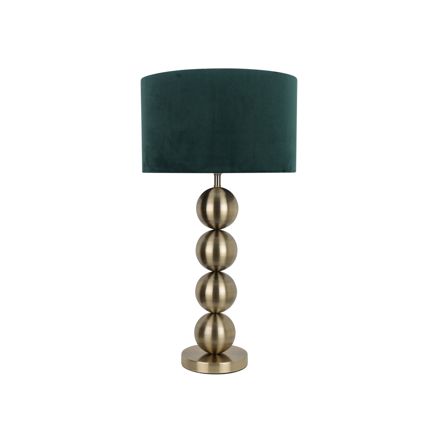 Aila Antique Brass Table Lamp with Green Shade
