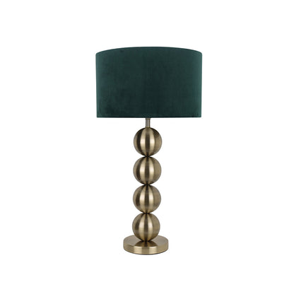 Aila Antique Brass Table Lamp with Green Shade