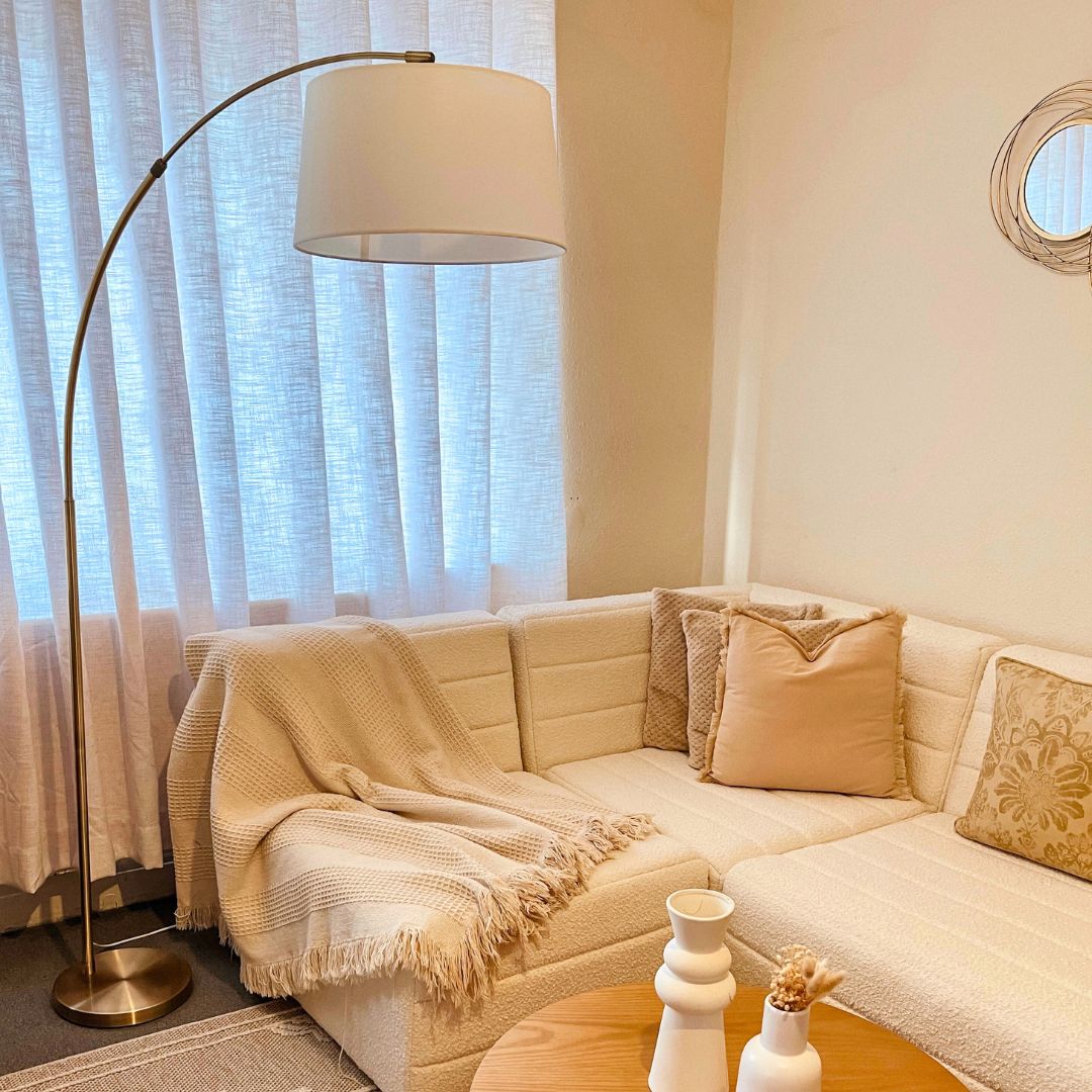 Jive Antique Brass Arc Floor Lamp