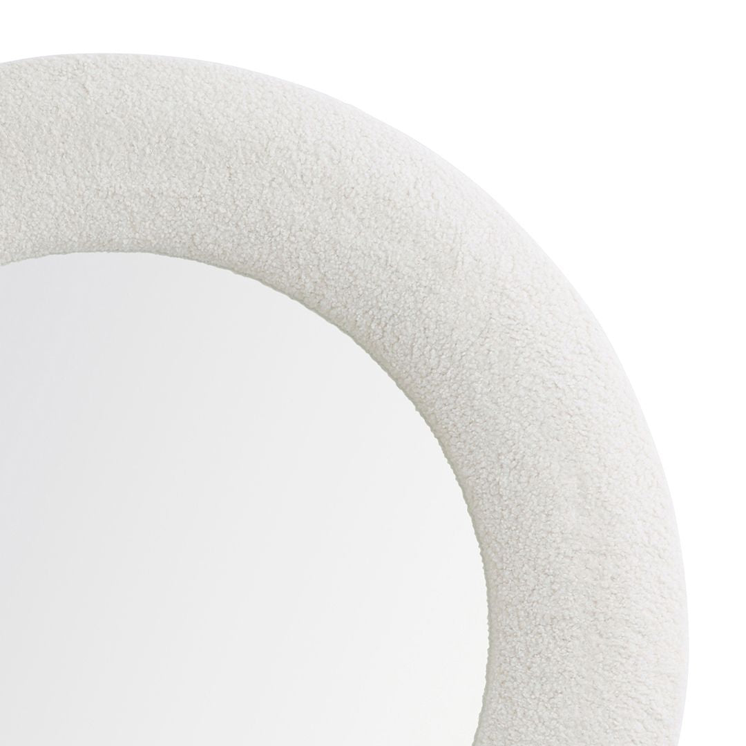 Bouclé Cream Round Mirror