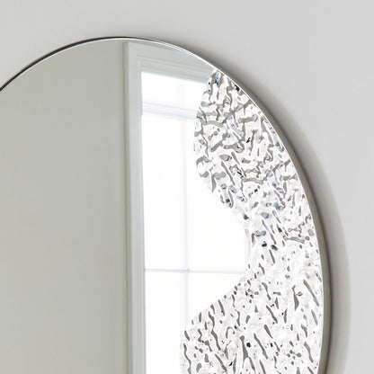 Ripple Silver Round Mirror
