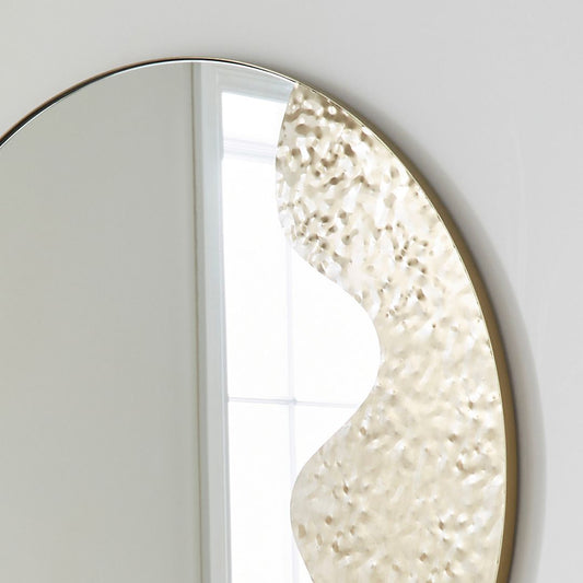 Ripple Antique Brass Round Mirror