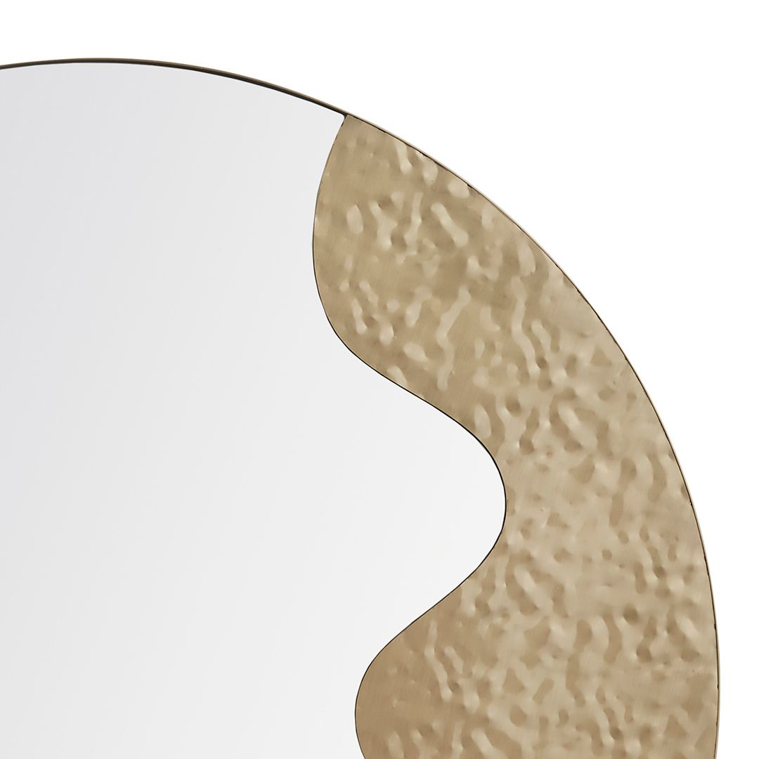 Ripple Antique Brass Round Mirror