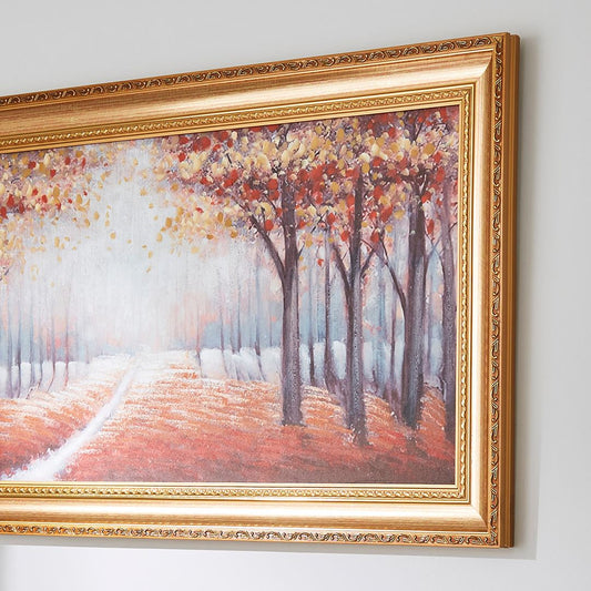 Wooded Trail Gold Framed Canvas Wall Art