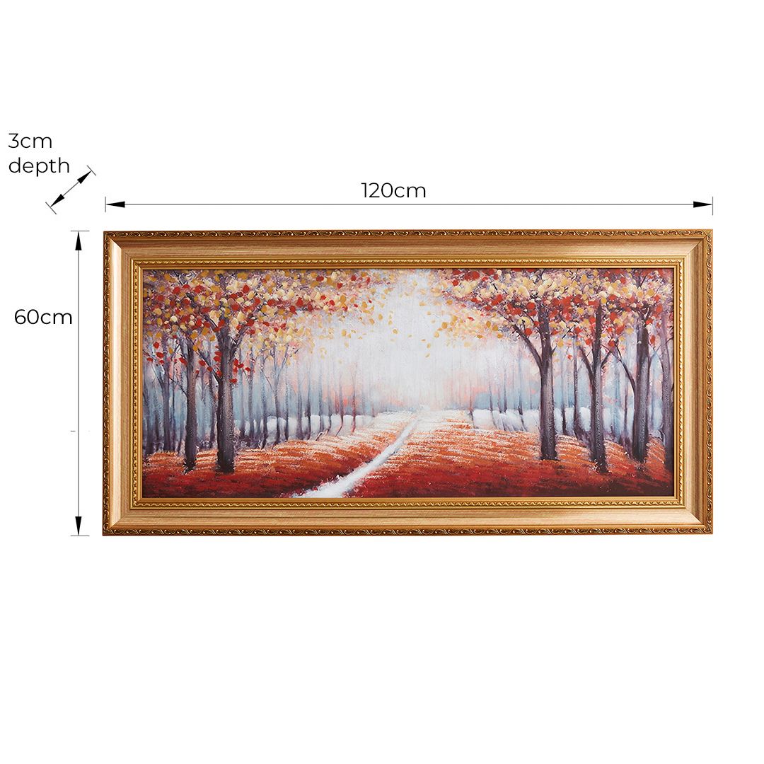 Wooded Trail Gold Framed Canvas Wall Art