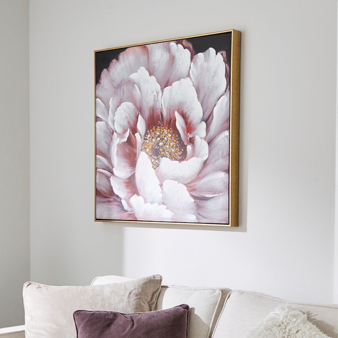 Peony Blush Framed Canvas Wall Art