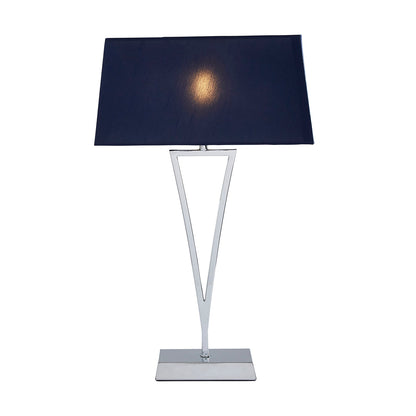 Lizzie Chrome & Navy Touch Table Lamp
