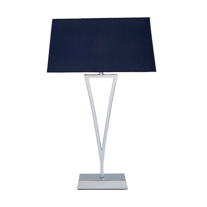 Lizzie Chrome & Navy Touch Table Lamp