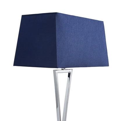 Lizzie Chrome & Navy Touch Table Lamp