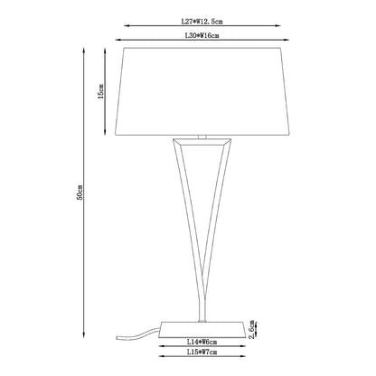 Lizzie Chrome & Navy Touch Table Lamp