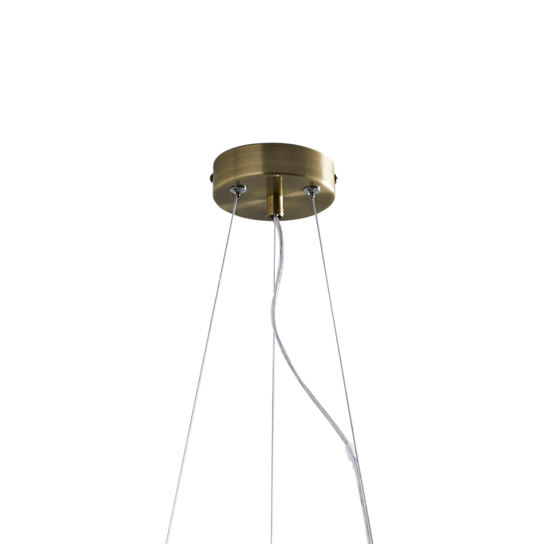 Onega 3 Light Antique Brass & Glass Pendant Ceiling Light