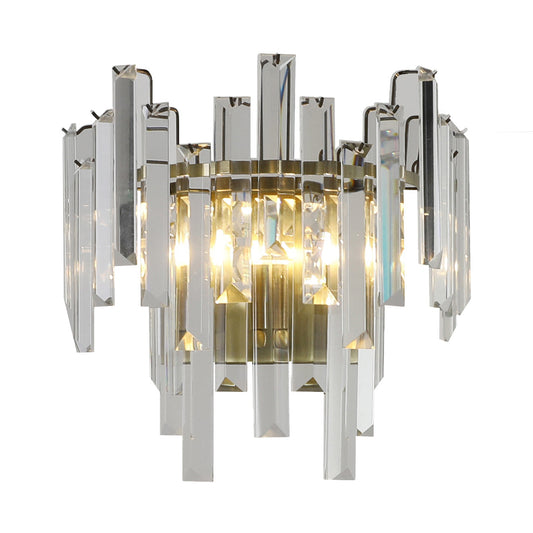 Onega Antique Brass & Glass Crystal Wall Light