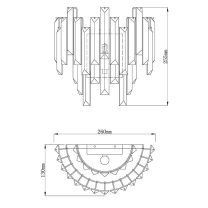 Onega Antique Brass & Glass Crystal Wall Light