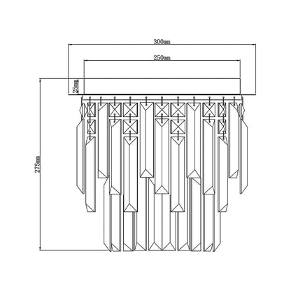 Onega 3 Light Antique Brass & Glass Flush Ceiling Light
