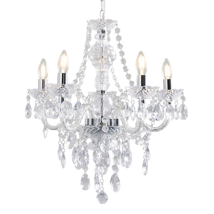 Vivienne 5 Light Chrome & Clear Chandelier Ceiling Pendant