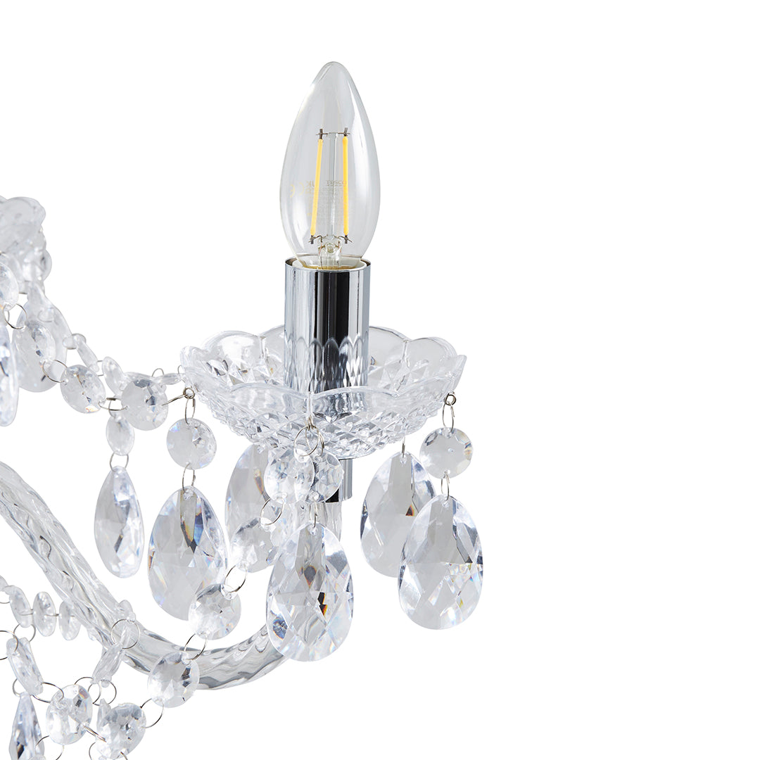 Vivienne 5 Light Chrome & Clear Chandelier Ceiling Pendant