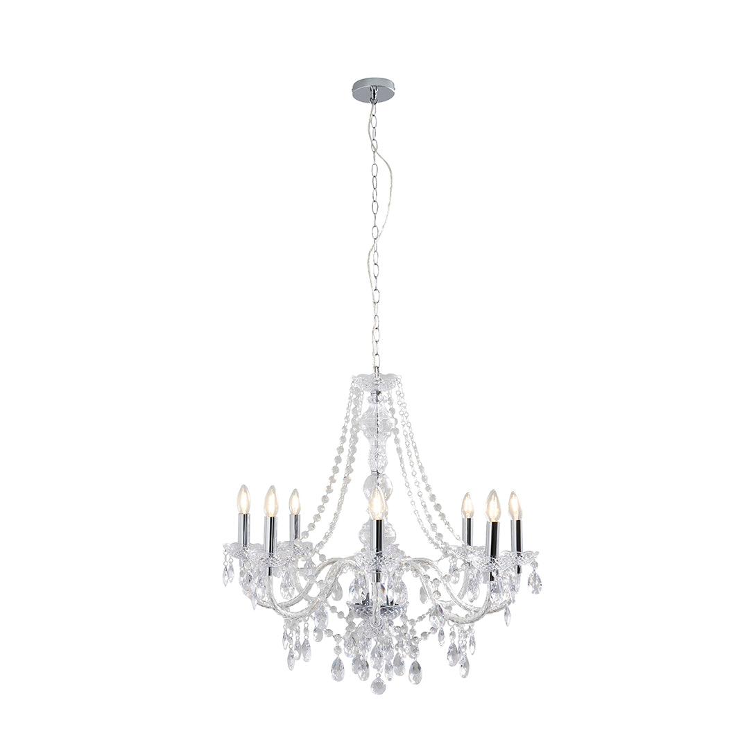 Vivienne 8 Light Chrome & Clear Chandelier Ceiling Pendant