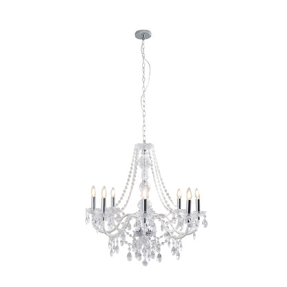Vivienne 8 Light Chrome & Clear Chandelier Ceiling Pendant