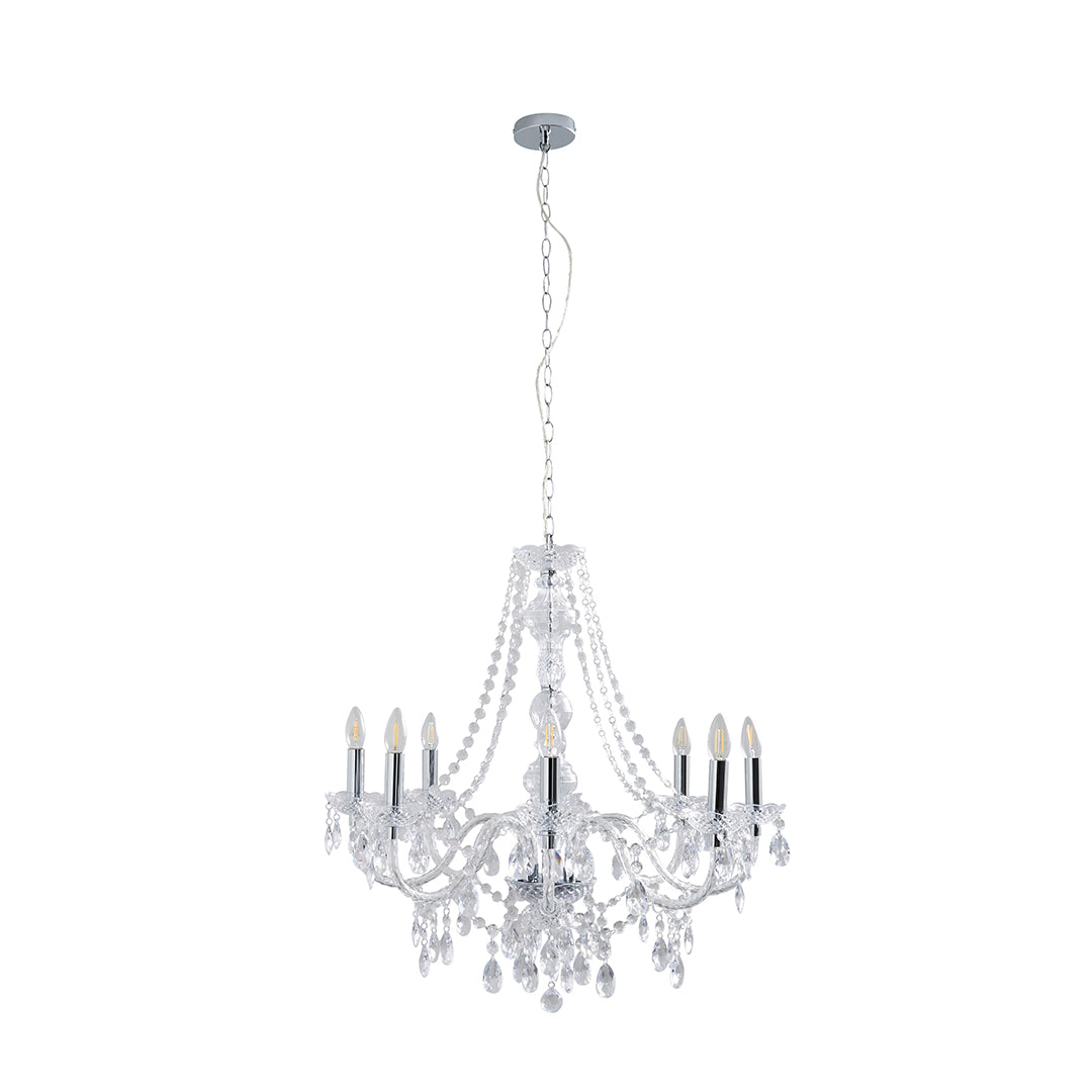 Vivienne 8 Light Chrome & Clear Chandelier Ceiling Pendant