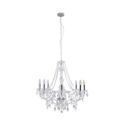 Vivienne 8 Light Chrome & Clear Chandelier Ceiling Pendant
