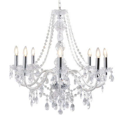 Vivienne 8 Light Chrome & Clear Chandelier Ceiling Pendant
