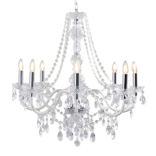 Vivienne 8 Light Chrome & Clear Chandelier Ceiling Pendant