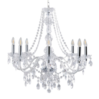 Vivienne 8 Light Chrome & Clear Chandelier Ceiling Pendant