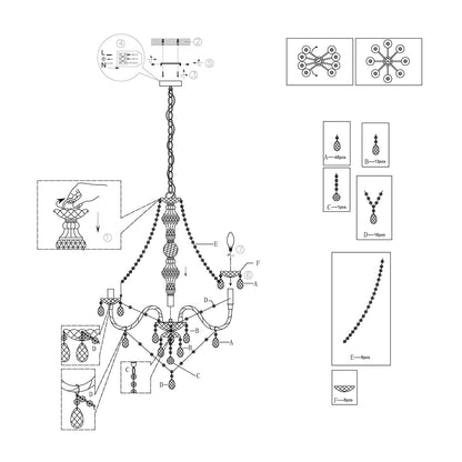 Vivienne 8 Light Chrome & Clear Chandelier Ceiling Pendant